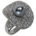 Кольцо, серебро 925, жемч синт,циркон 001 02 21-00315 2009 г инфо 9380w.