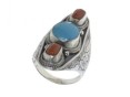 Кольцо, серебро 925, бирюза,коралл 001 02 21-03261 2010 г инфо 9837w.