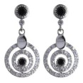 Серьги, серебро 925, циркон,оникс 012 01 21-03238 2010 г инфо 10197w.